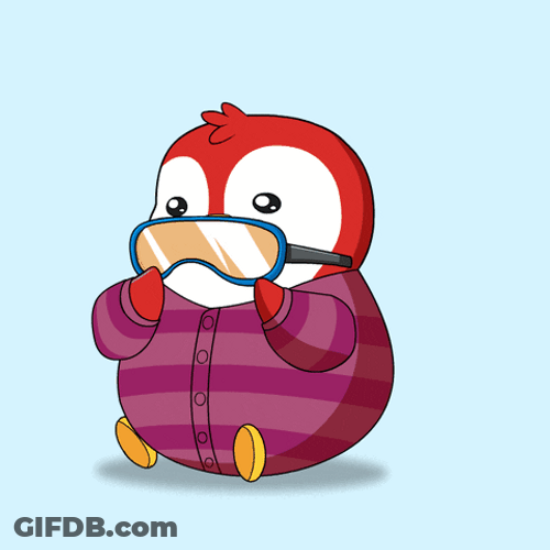 Cute Good Night Pudgy Penguin Slumbering GIF