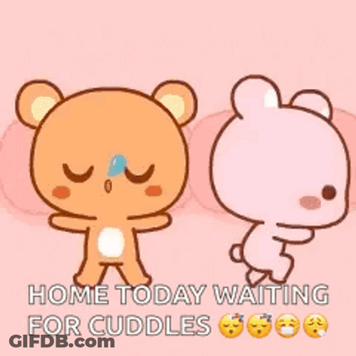 Cute Good Night Teddy Bears Cuddling GIF