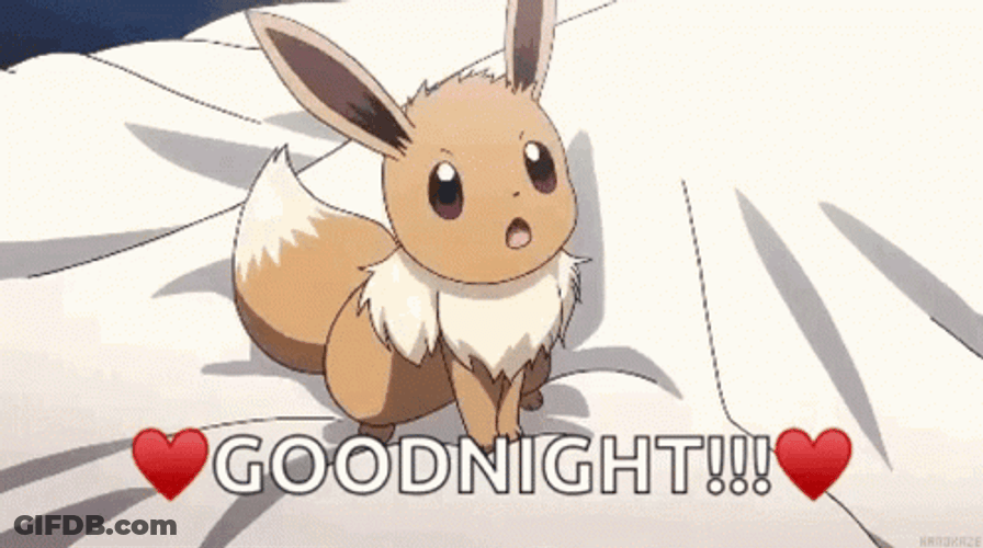 Cute Goodnight Pokemon Evee GIF