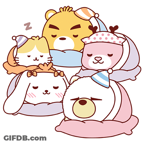 Cute Goodnight Sleepy Friends GIF