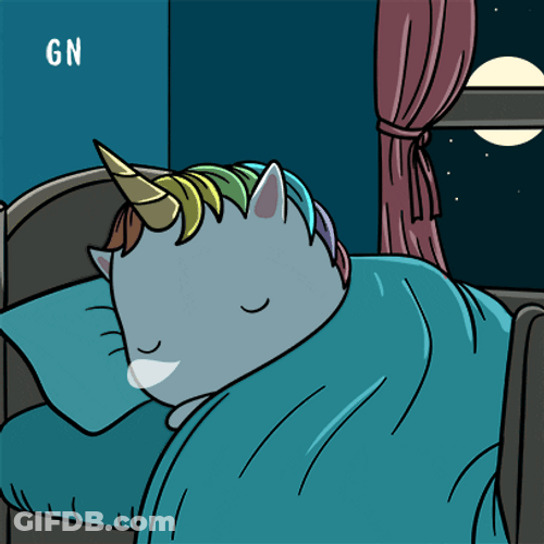 Cute Goodnight Sleepy Unicorn GIF
