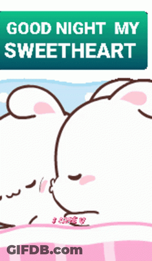 Cute Goodnight Sweetheart Bunny GIF