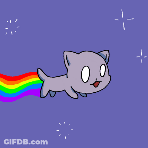 Cute Gray Neon Cat GIF