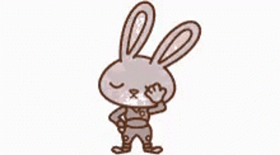 Cute Gray Rabbit Facepalm Meme GIF