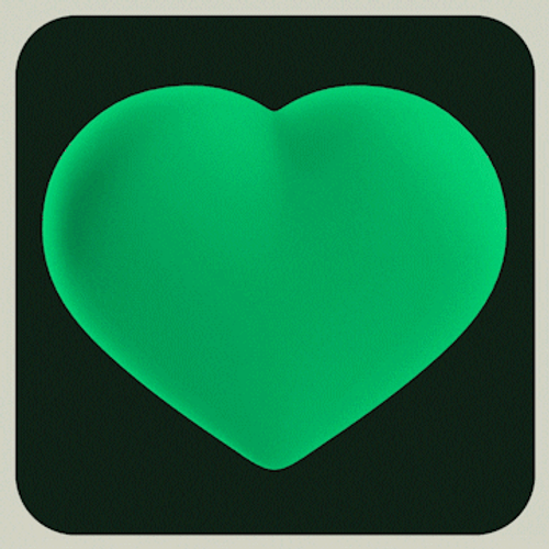 Cute Green Heart Beating GIF