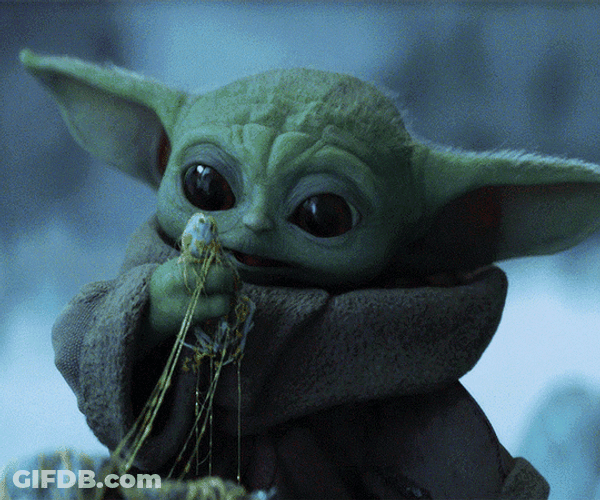 Cute Grogu Eating GIF