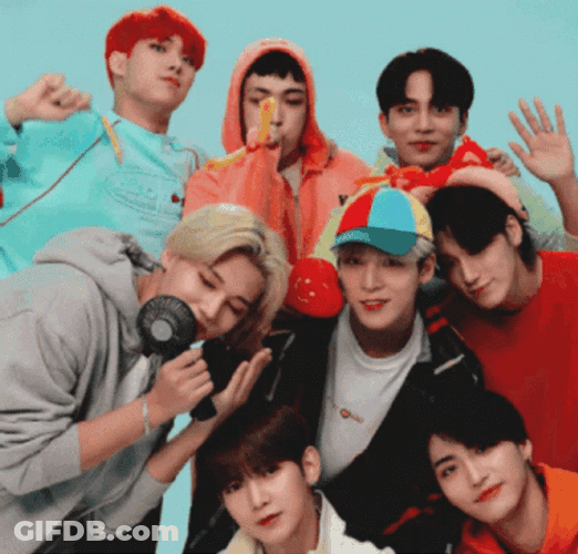 Cute Groupfie Ateez Group GIF
