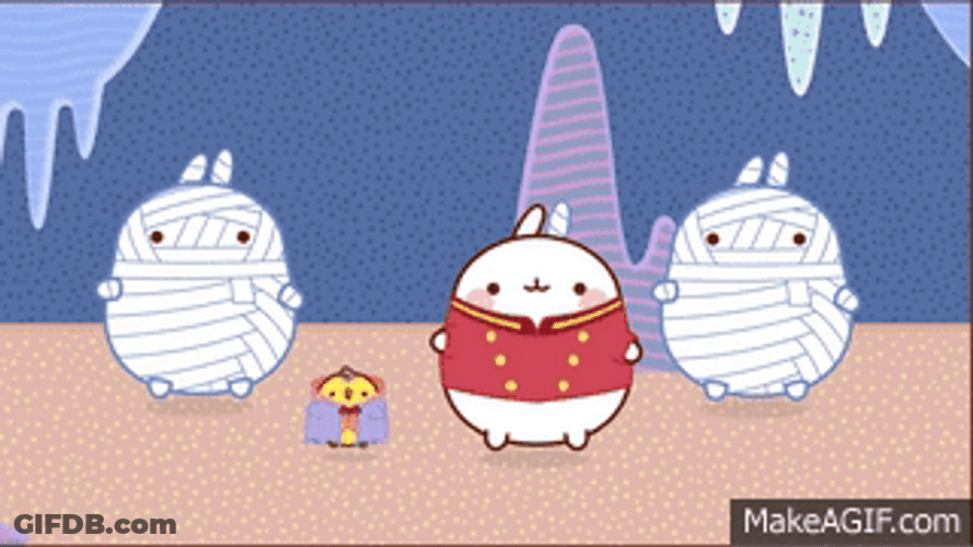 Cute Halloween Ghosts Dancing GIF