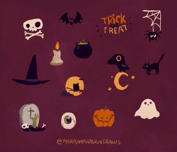 Cute Halloween Trick And Treat GIF