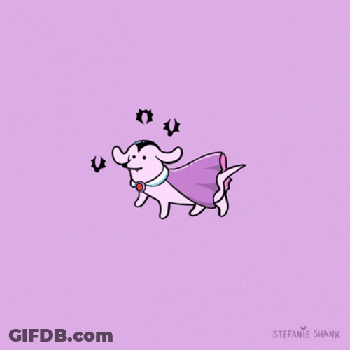 Cute Halloween Walking Dog Vampire GIF