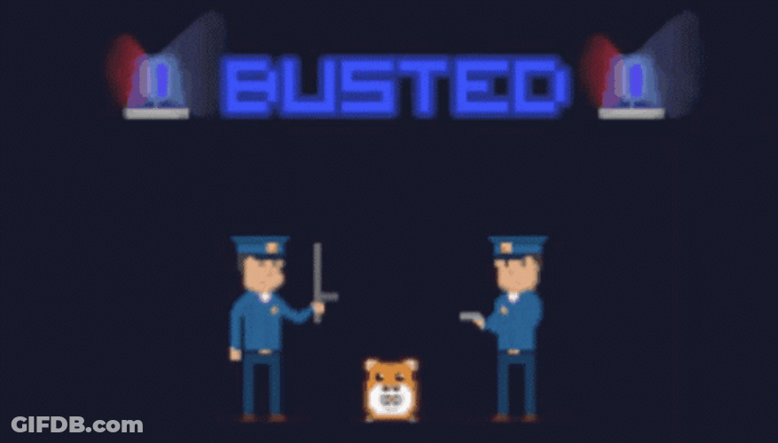 Cute Hamster With Policeman Busted GIF