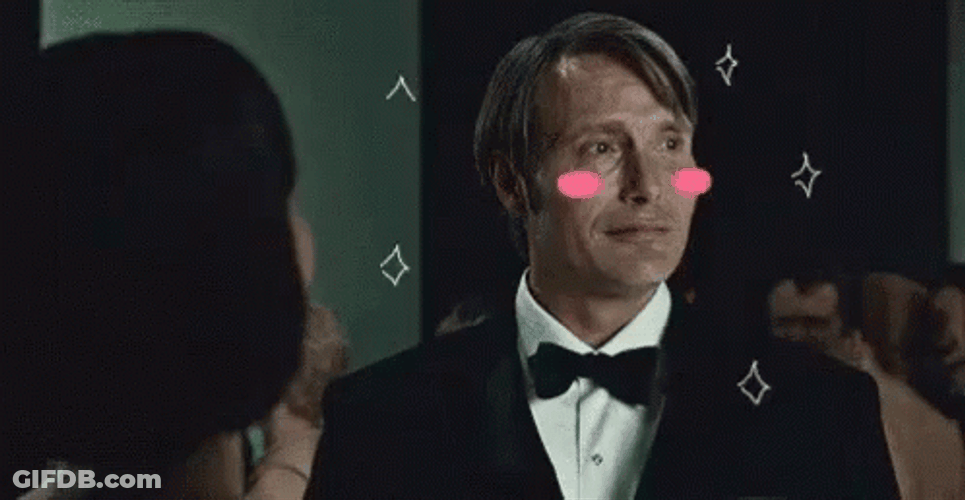 Cute Hannibal Mads Pink Cheeks Animation GIF