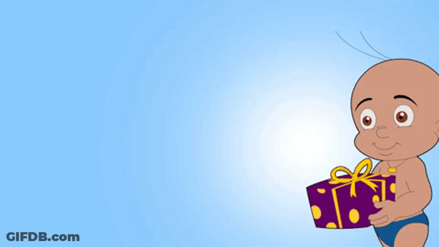 Cute Happy Birthday Baby Boy Sticker With Gift GIF