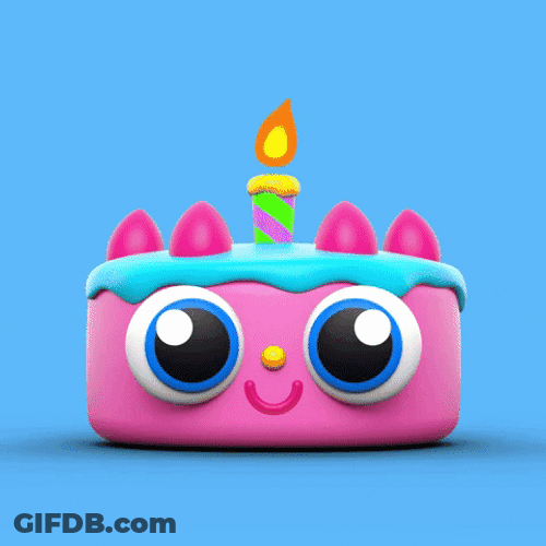 Cute Happy Birthday Domcake Sticker GIF