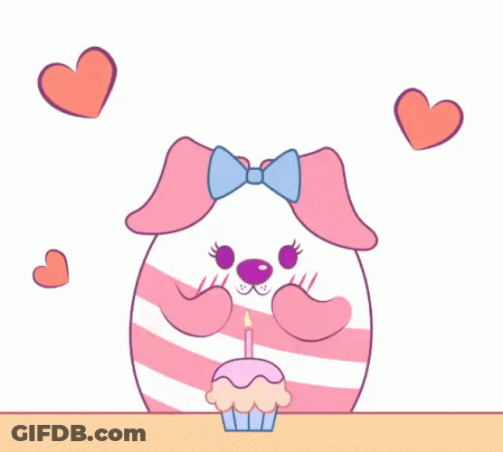 Cute Happy Birthday Sticker With Ribbon GIF