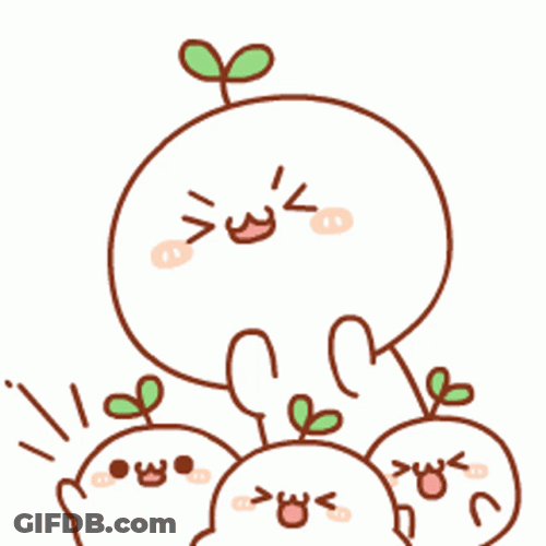 Cute Happy Budding Leaf Sticker GIF