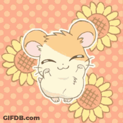 Cute Happy Dancing Hamtaro Sunflower GIF