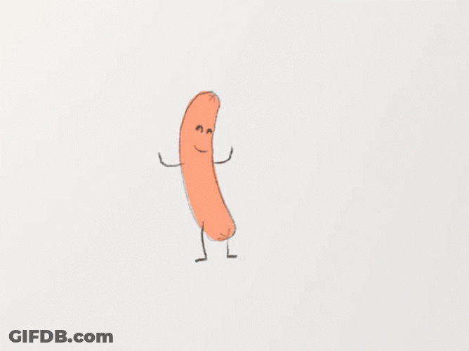 Cute Happy Dancing Hot Dog GIF