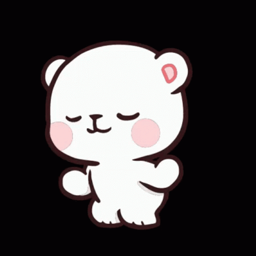 Cute Happy Dancing White Bear GIF