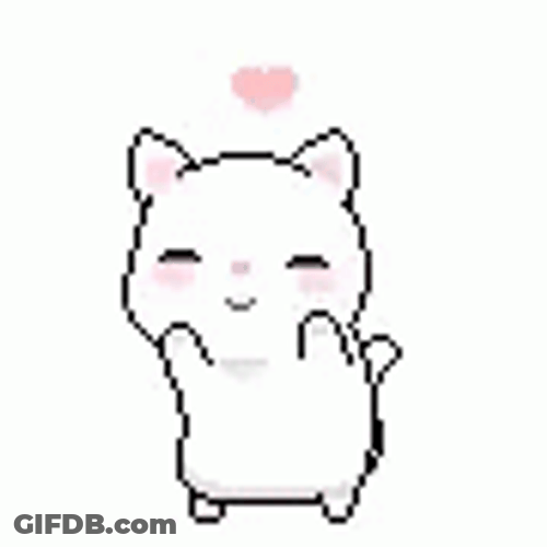 Cute Happy Dancing White Cat GIF