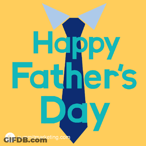 Cute Happy Fathers Day Blue Necktie GIF