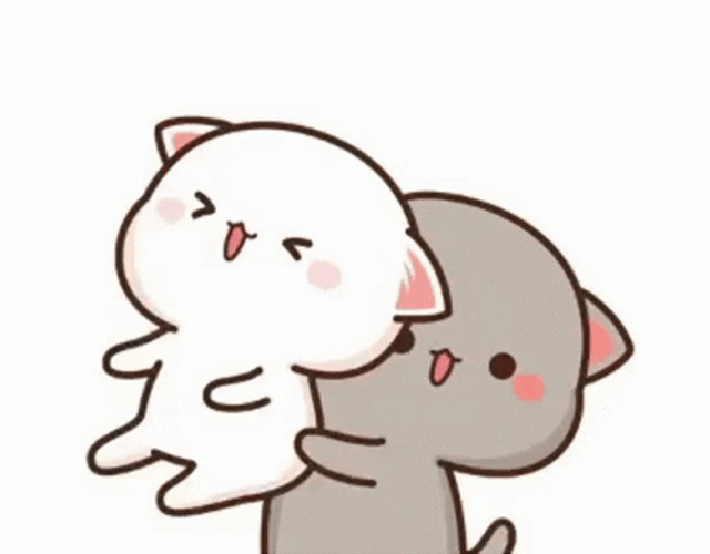 Cute Happy Goma Lift Peach Cat GIF