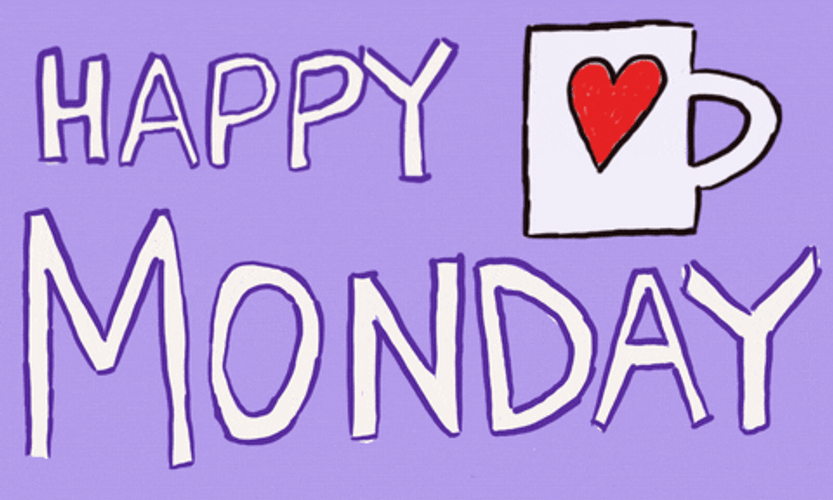 Cute Happy Monday Shaking Cup GIF