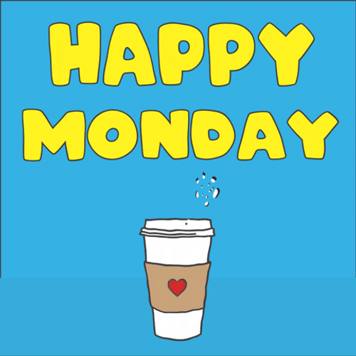 Cute Happy Monday Smoking Coffee GIF