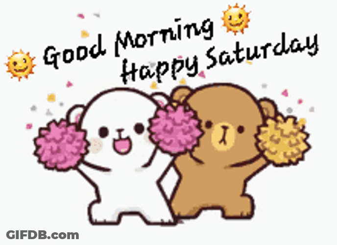 Cute Happy Saturday Milk And Mocha Cheering GIF