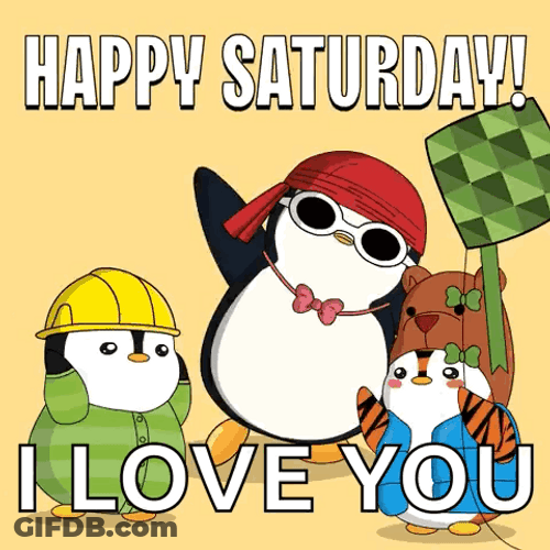 Cute Happy Saturday Pudgy Penguins GIF