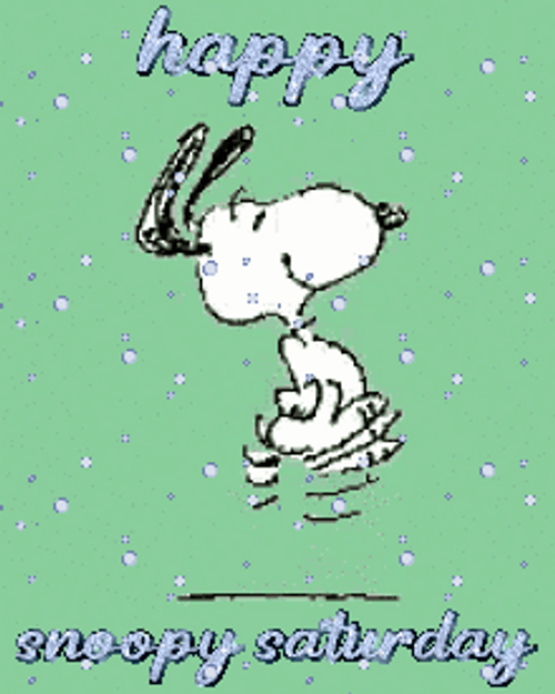 Cute Happy Saturday Snoopy Skipping GIF