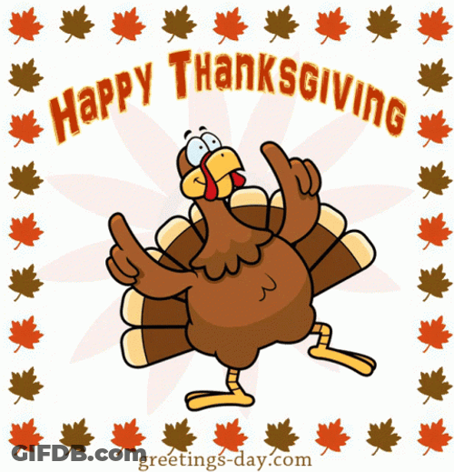 Cute Happy Thanksgiving Dancing Turkey GIF