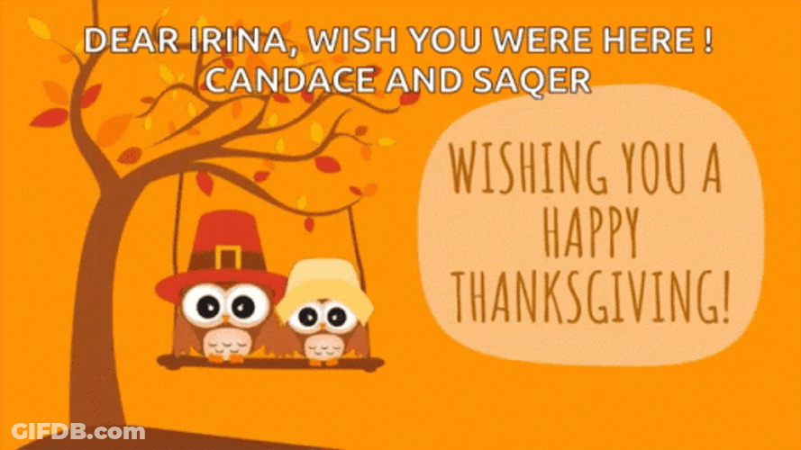 Cute Happy Thanksgiving Dear Irina GIF