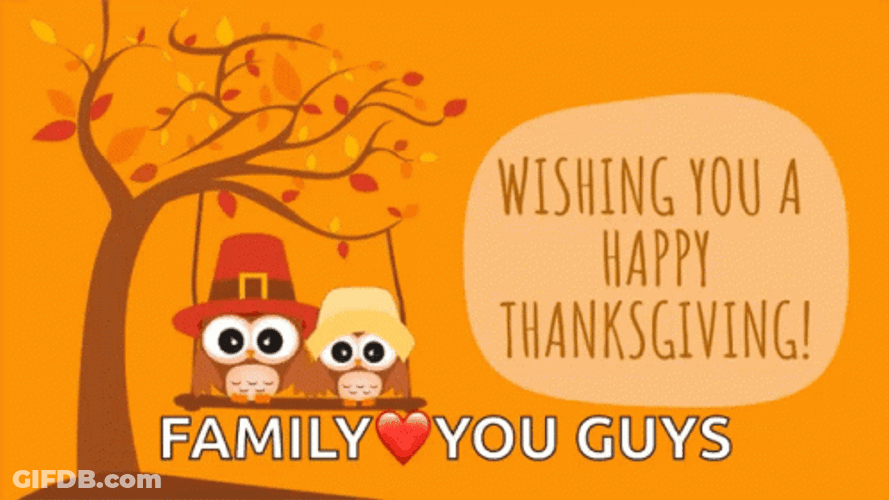 Cute Happy Thanksgiving Family Loves You GIF