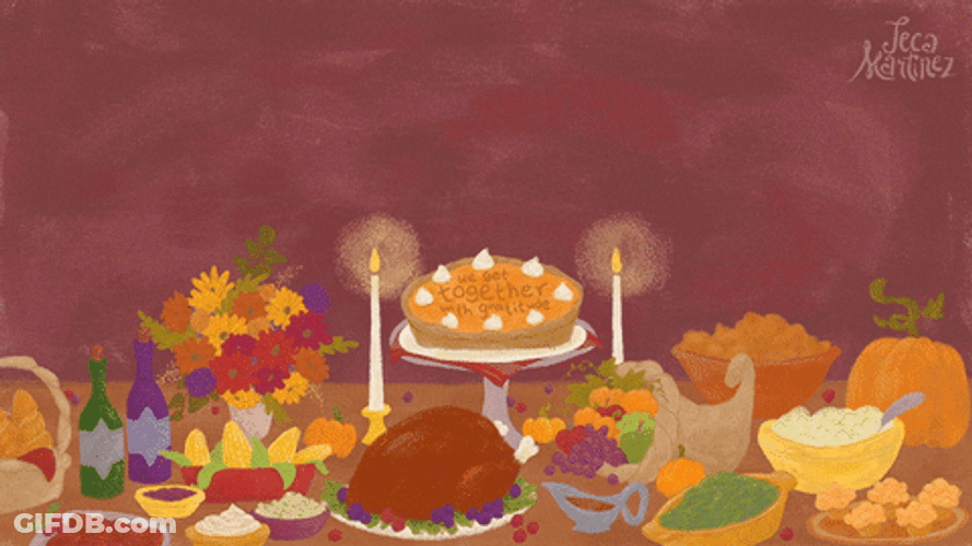 Cute Happy Thanksgiving Pumpkin Cake GIF