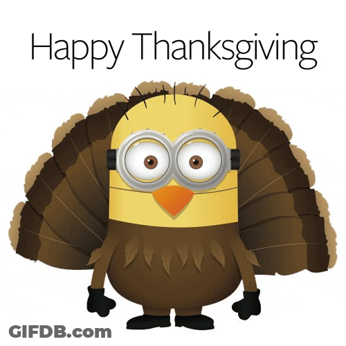 Cute Happy Thanksgiving Turkey Minion GIF