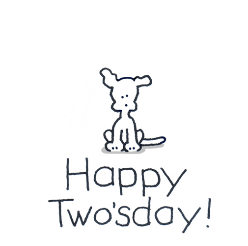 Cute Happy Tuesday Chippy Hearts Floating GIF