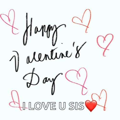 Cute Happy Valentines Day I Love You Sis GIF