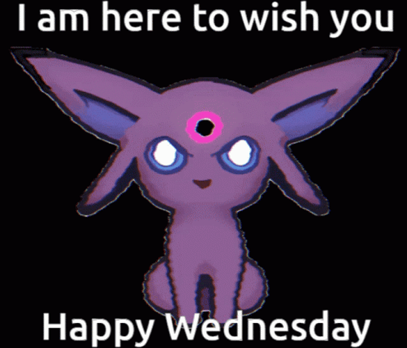 Cute Happy Wednesday Espeon GIF