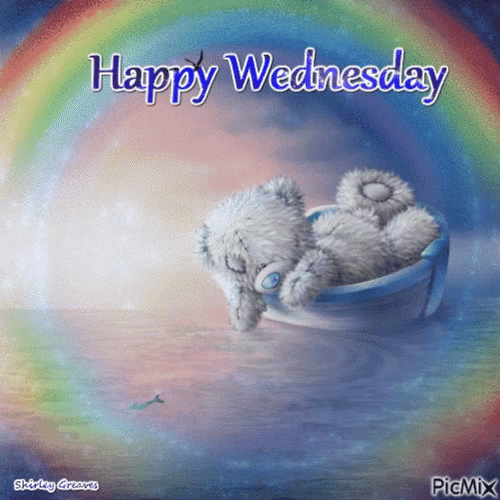 Cute Happy Wednesday Rainbow Tatty Teddy GIF