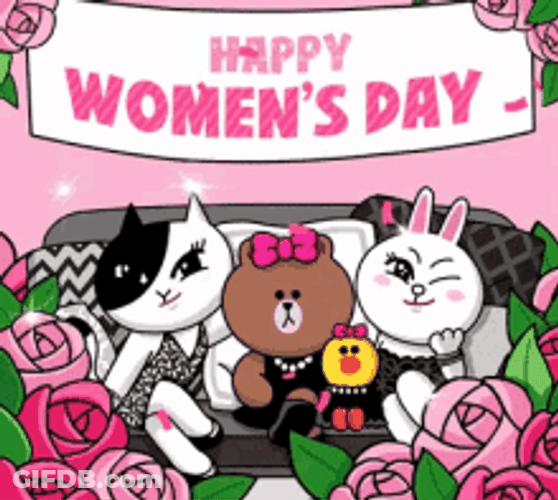 Cute Happy Womens Day Greeting GIF