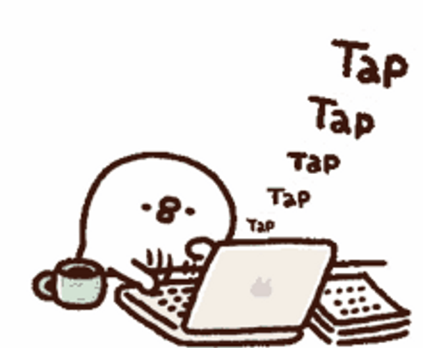 Cute Hard Work Typing On Computer GIF