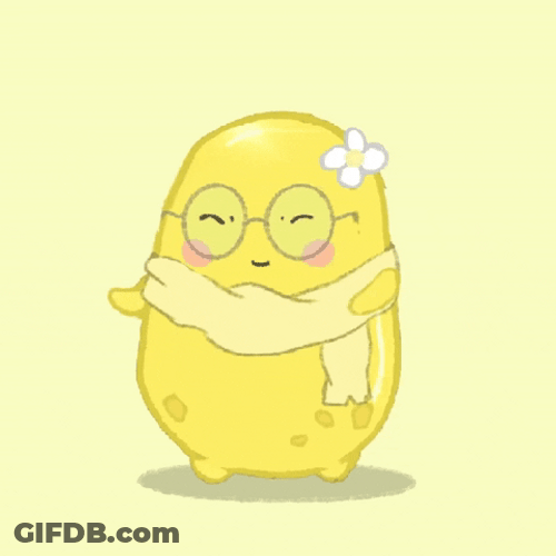 Cute Hot Potato With Flower GIF