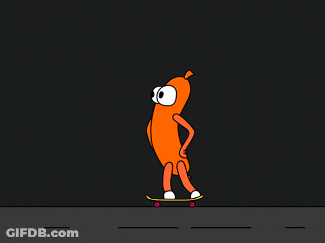 Cute Hotdog Skateboard Tricks GIF
