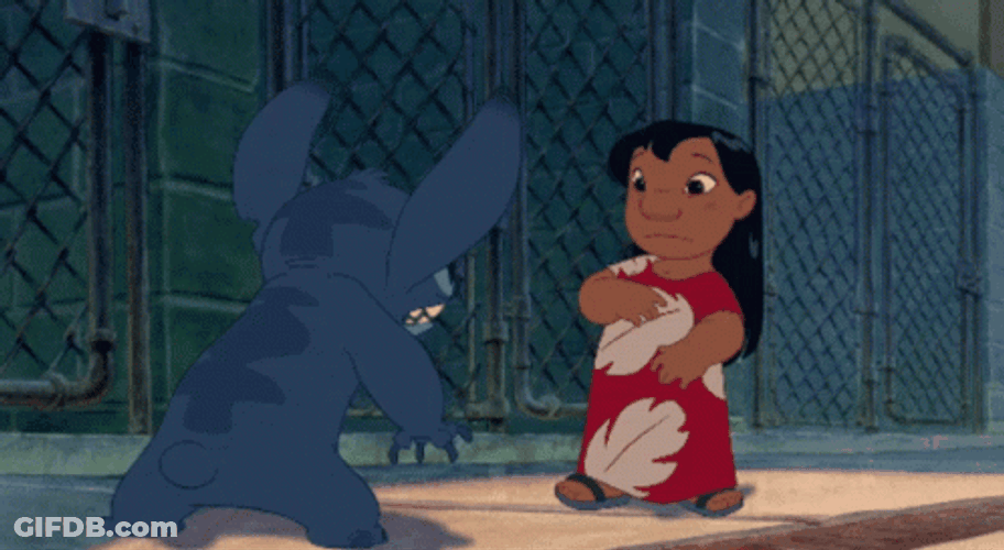 Cute Hug Lilo And Stich Friends GIF