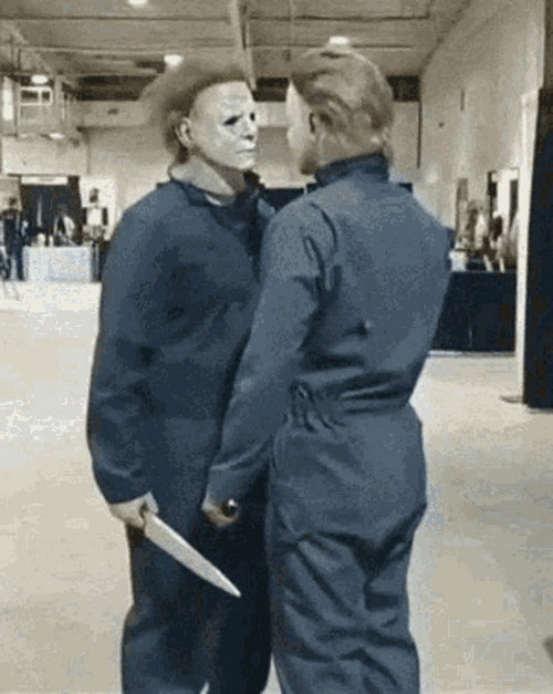 Cute Hug Michael Myers Halloween Costumes GIF