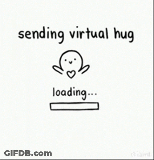 Cute Hug Sending Virtual Hug Loading GIF