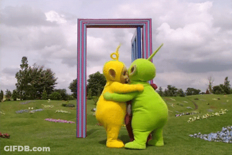 Cute Hugging Teletubbies GIF
