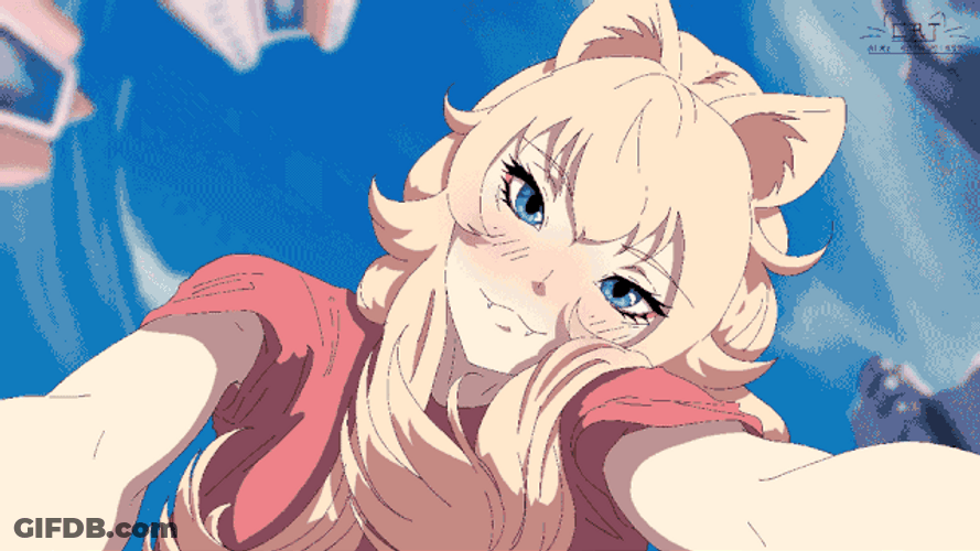 Cute Human Cat Anime Lick GIF