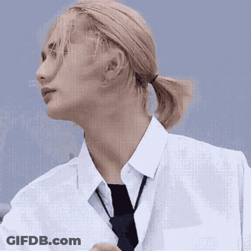 Cute Hyunjin Fixing Hair GIF